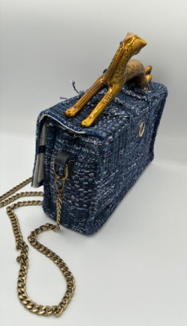 Blue Tweed Leopard Handle